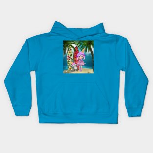 Ice cream girl and cat Kids Hoodie